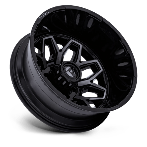 FUEL 1PC D875 FLUX DUALLY 20X8.25 -246 8X165.1 GLOSS BLACK BRUSH FC GRAY DDDT