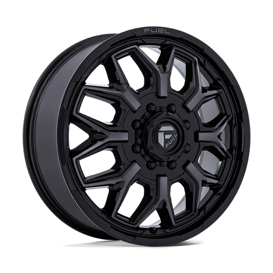 FUEL 1PC D875 FLUX DUALLY 22X8.25 104 8X170 GLOSS BLACK BRUSH FC GRAY DDDT