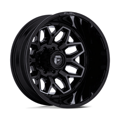 FUEL 1PC D875 FLUX DUALLY 20X8.25 -201 8X170 GLOSS BLACK BRUSH FC GRAY DDDT
