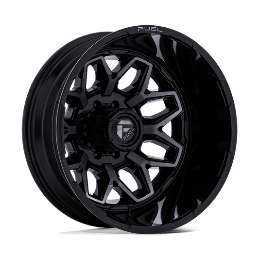 FUEL 1PC D875 FLUX DUALLY 20X8.25 -227 8X170 GLOSS BLACK BRUSH FC GRAY DDDT