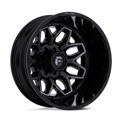 FUEL 1PC D875 FLUX DUALLY 22X8.25 -240 8X165.1 GLOSS BLACK BRUSH FC GRAY DDDT