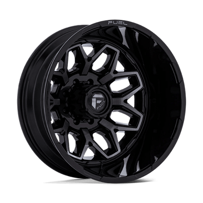 FUEL 1PC D875 FLUX DUALLY 20X8.25 -246 8X165.1 GLOSS BLACK BRUSH FC GRAY DDDT