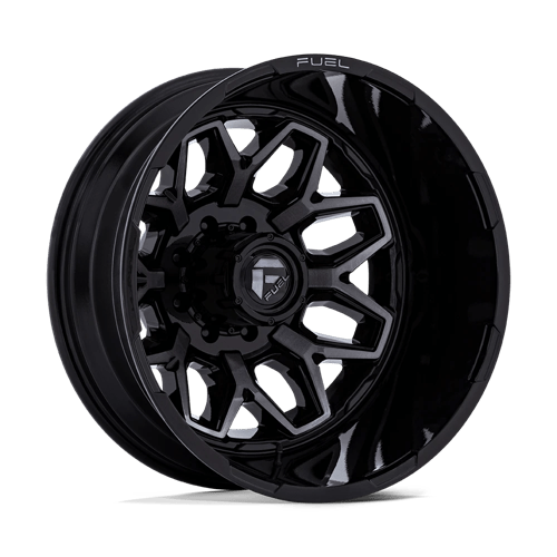 FUEL 1PC D875 FLUX DUALLY 22X8.25 -246 8X165.1 GLOSS BLACK BRUSH FC GRAY DDDT