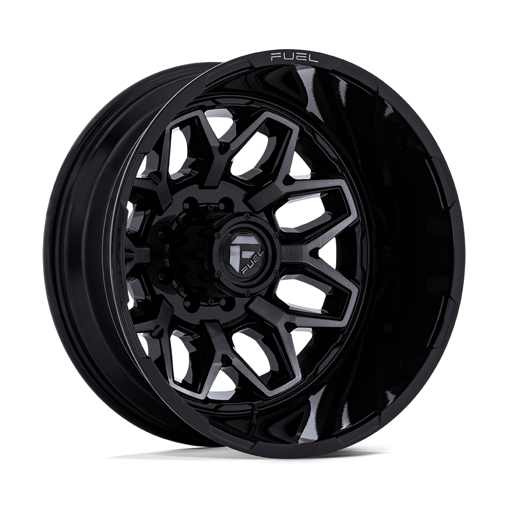 Fuel 1Pc D875 FLUX DUALLY - 22x8.25 -265mm 8x165.1 GLOSS BLACK BRUSH FC GRAY DDDT Wheel | D87522828D45