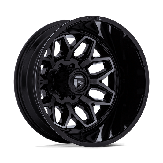 Fuel 1Pc D875 FLUX DUALLY - 22x8.25 -265mm 8x165.1 GLOSS BLACK BRUSH FC GRAY DDDT Wheel | D87522828D45