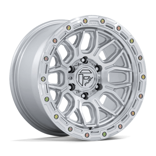 FUEL 1PC FC881 SURGE 18X9 1 6X139.7 GLOSS SILVER W/ MACHINED FACE