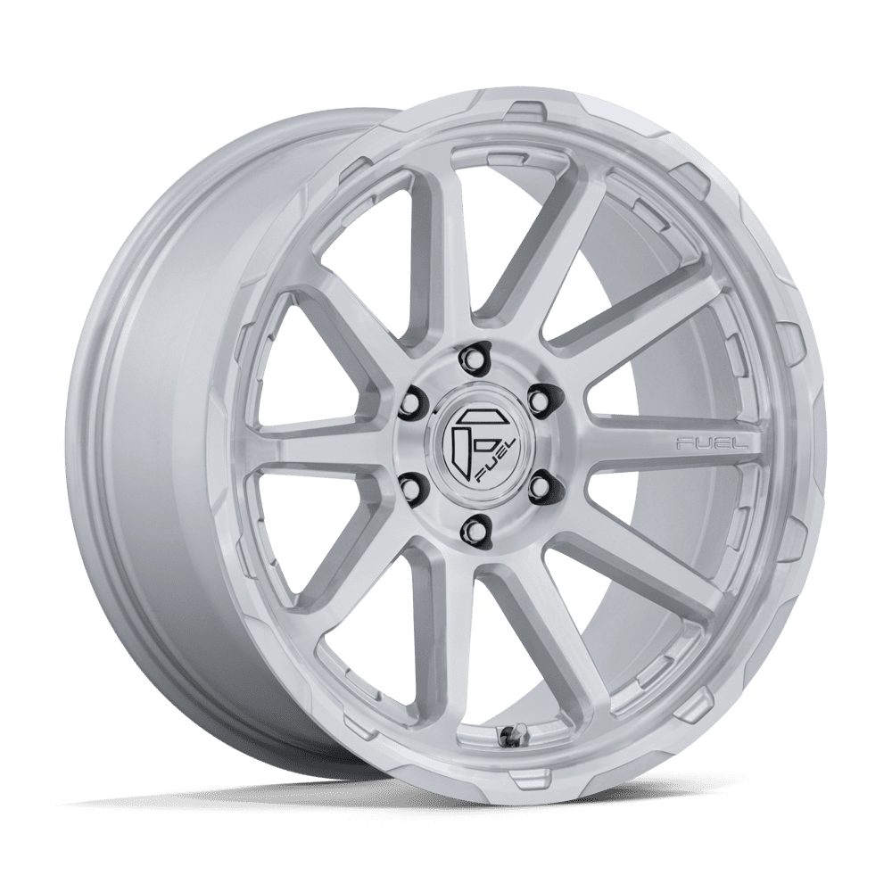 FUEL 1PC FC887 CIRCUIT 17X9 -12 6X139.7 GLOSS SILVER W/ MACHINED FACE