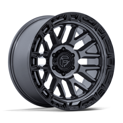 FUEL 1PC FC890 RAIL 17X9 -12 6X139.7 GLOSS GUNMETAL W/ G-BLK LIP