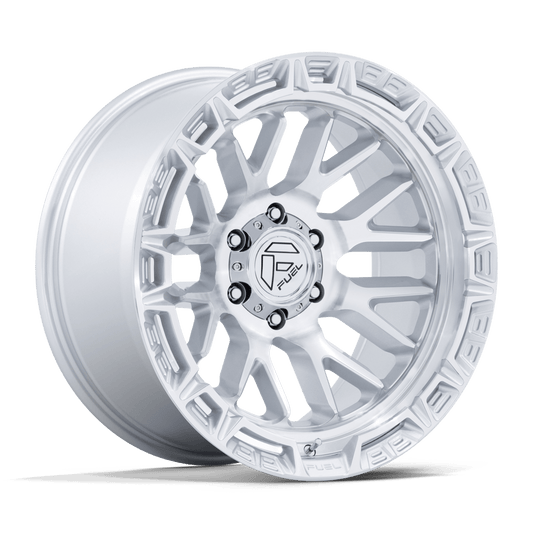FUEL 1PC FC890 RAIL 17x9 1 6x139.7 GLOSS SILVER W/ MACHINED FACE