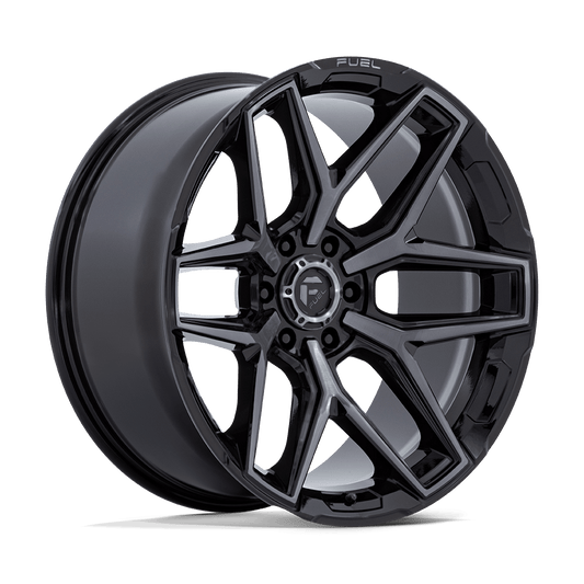FUEL 1PC FLUX 24X10 0 6X135 GLOSS BLACK BRUSH FC GRAY DDDT
