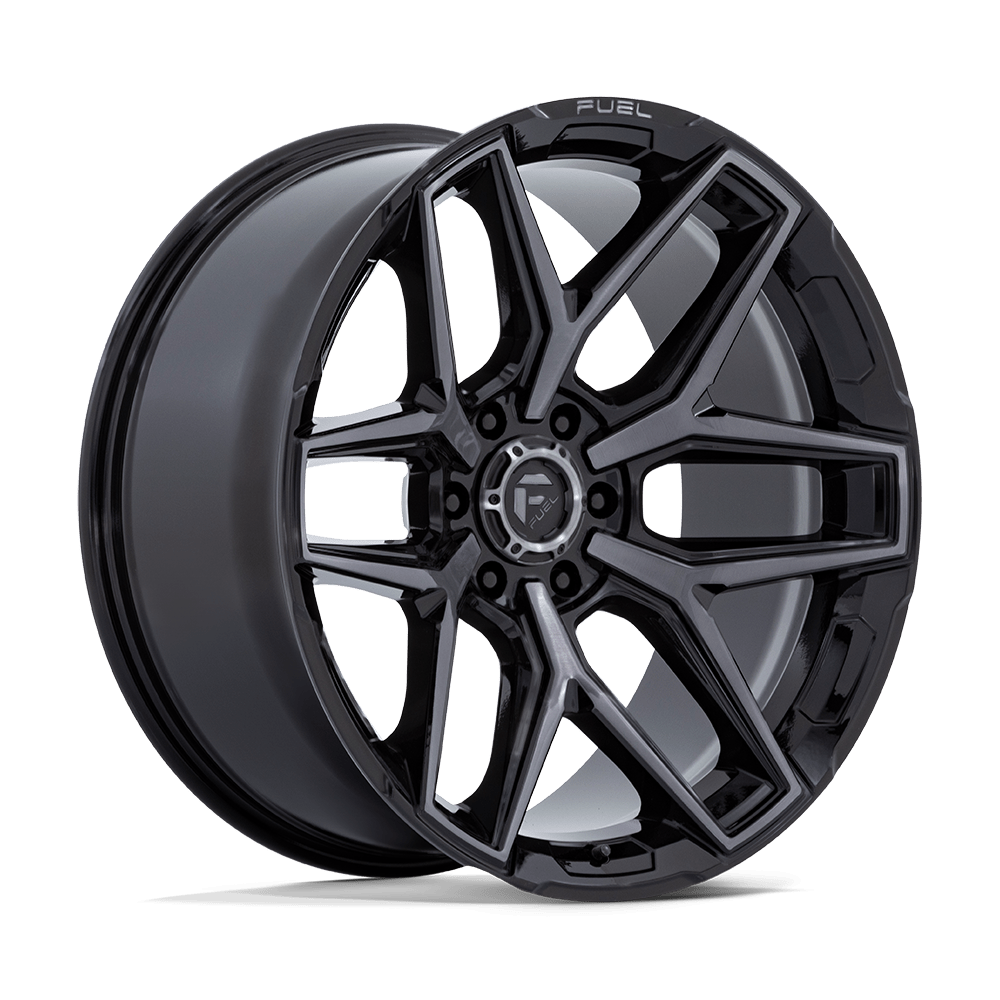 FUEL 1PC FLUX 24X10 0 6X139.7 GLOSS BLACK BRUSH FC GRAY DDDT