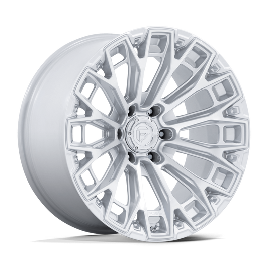 FUEL 1PC FC882 TRAX 20X10 -18 8X165.1 GLOSS SILVER W/ MACHINED FACE