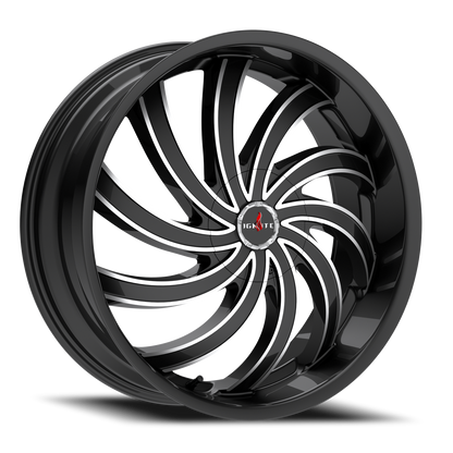 IGNITE G04 FLAME 22X9.5 24MM 6X135/6X139.7 GLOSS BLACK MILLED | G0429560724GBML