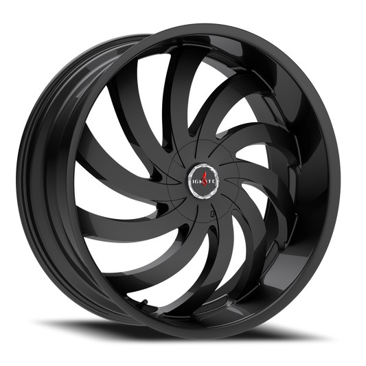 IGNITE G04 FLAME 22X8.5 35MM 5X114.3/5X120 ALL GLOSS BLACK | G0428550135GB