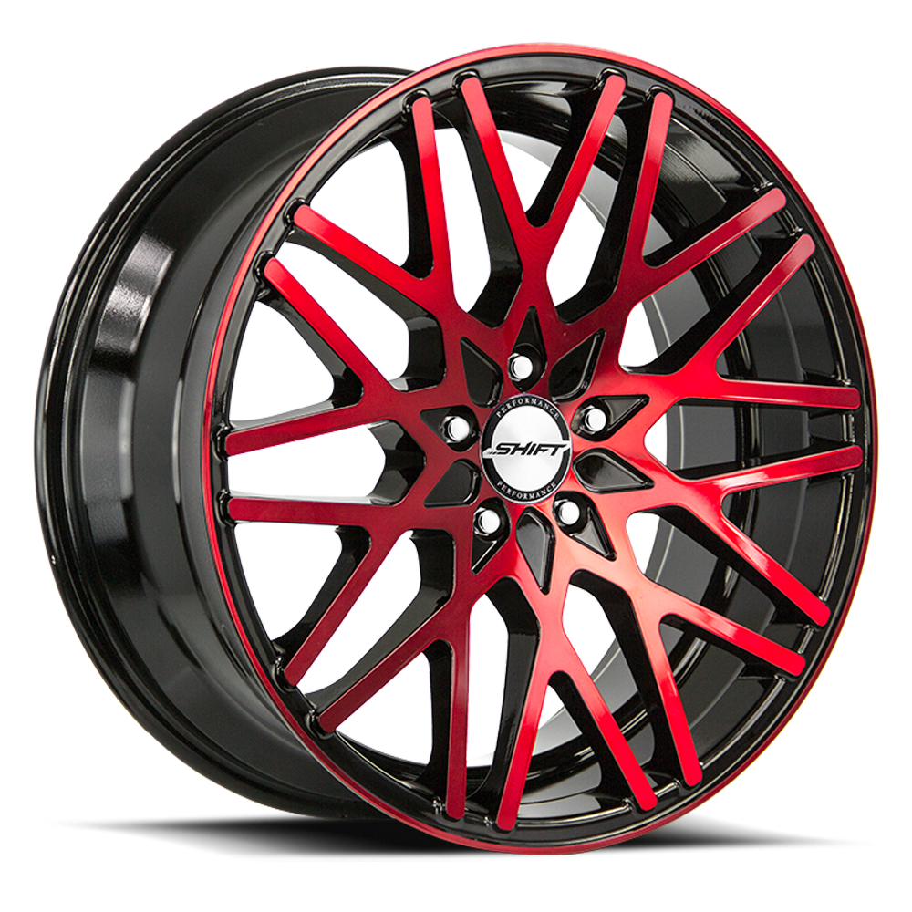 SHIFT H32 FORMULA 18X8 35MM 5X114.3 GLOSS BLACK CANDY RED MACHINE | H32851435GBMR