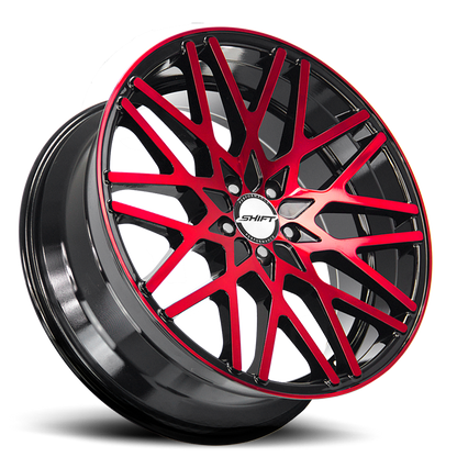 SHIFT H32 FORMULA 20X8.5 35MM 5X114.3 GLOSS BLACK CANDY RED MACHINE | H32051435GBMR