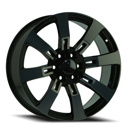 O.E. REVOLUTION G-02 22X9 31 6X139.7 GLOSS BLACK & MACHINED