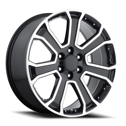 O.E. REVOLUTION G-06 24X10 31 6X139.7 GLOSS BLACK & MACHINED