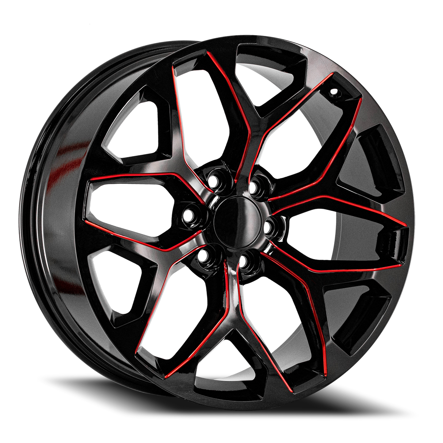O.E. REVOLUTION G-09 22X9 31 6X139.7 GLOSS BLACK & RED MILLED