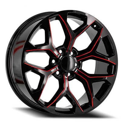 O.E. REVOLUTION G-09 22X9 31 6X139.7 GLOSS BLACK & RED MILLED