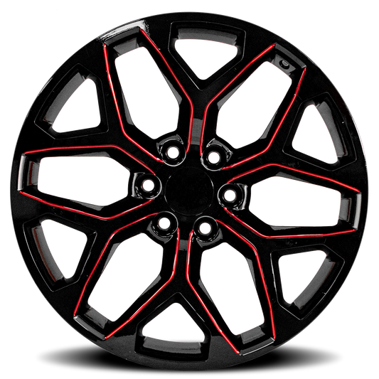 O.E. REVOLUTION G-09 22X9 31 6X139.7 GLOSS BLACK & RED MILLED