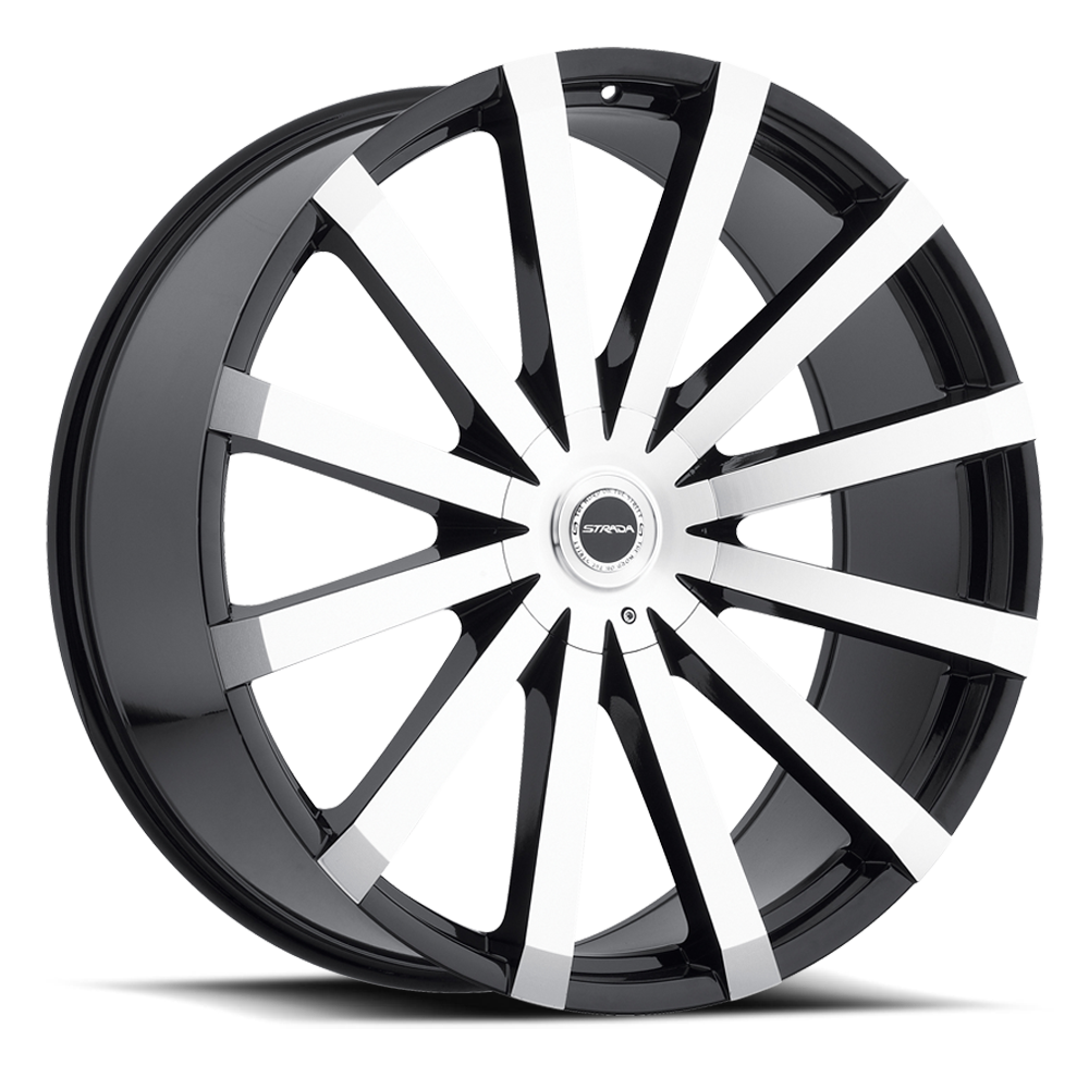 STRADA S50 GABBIA 20X8.5 15MM 5X115/5X120 GLOSS BLACK MACHINED | S50050115GBM