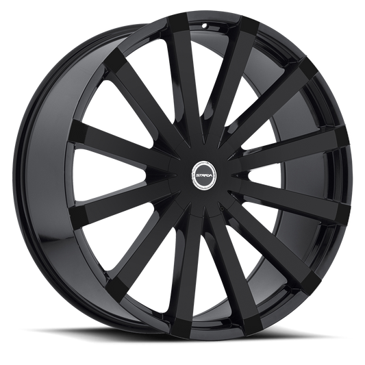 STRADA S50 GABBIA 24X10 15MM 5X115/5X120 ALL GLOSS BLACK | S50450115GB