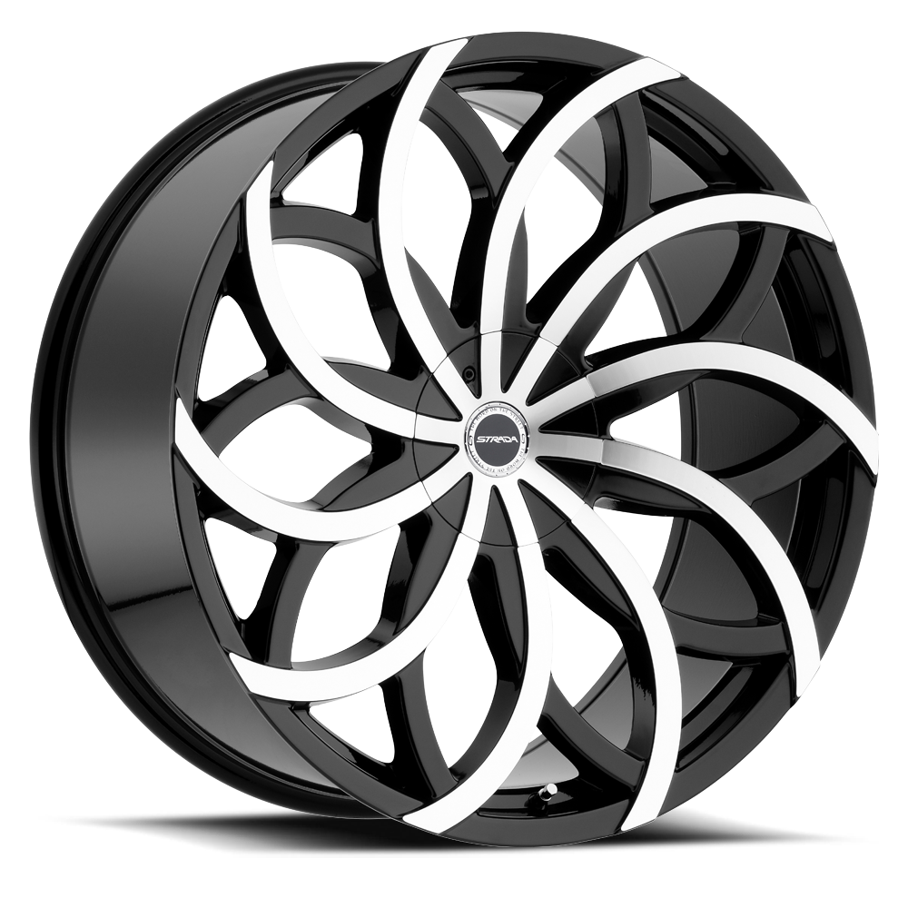STRADA S61 HURACAN 20X8.5 30MM 5X114.3/5X120 GLOSS BLACK MACHINED | S61050130GBM