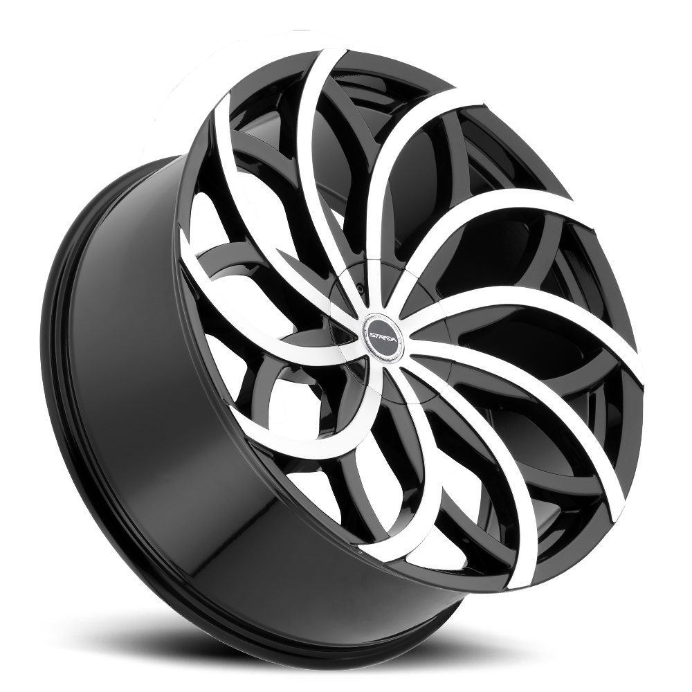 STRADA S61 HURACAN 24X10 25MM 5X127/5X139.7 GLOSS BLACK MACHINED | S61452725GBM