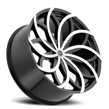 STRADA S61 HURACAN 24X10 25MM 5X127/5X139.7 GLOSS BLACK MACHINED | S61452725GBM
