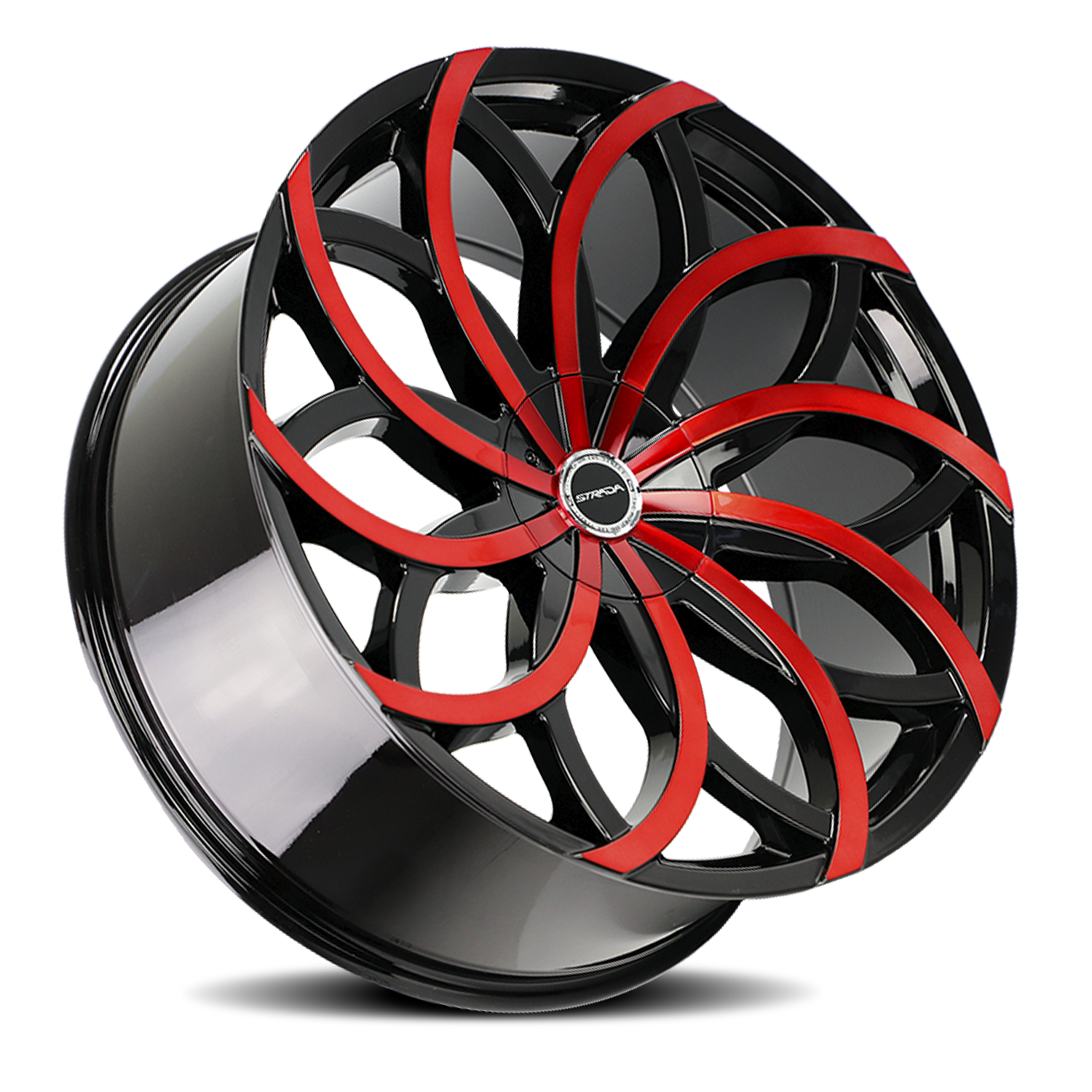 STRADA S61 HURACAN 20X8.5 30MM 5X114.3/5X120 GLOSS BLACK CANDY RED MACHINE | S61050130GBMR
