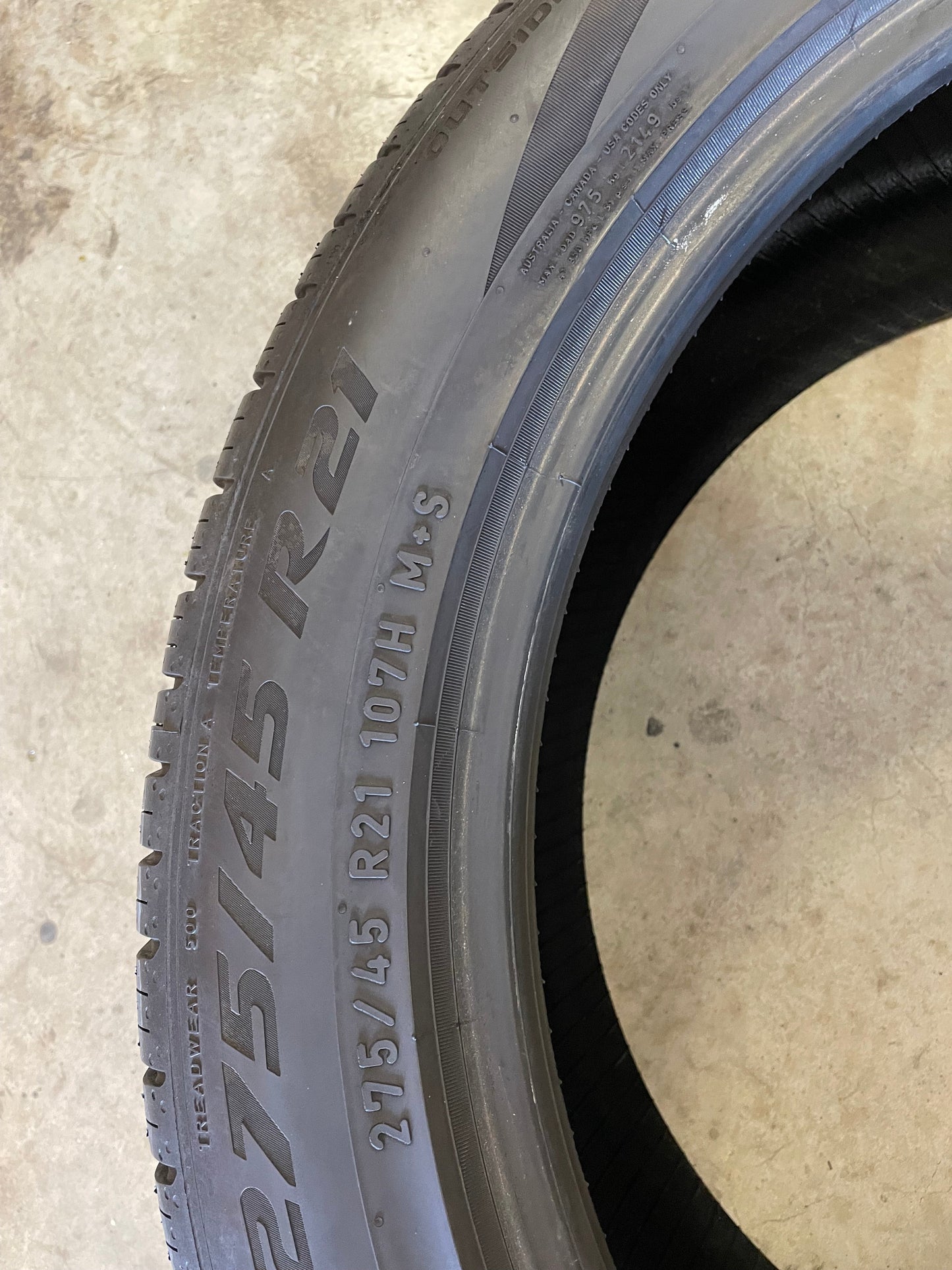 SET OF 4 275/45R21 Pirelli Scorpion Zero 107 H SL - Used Tires