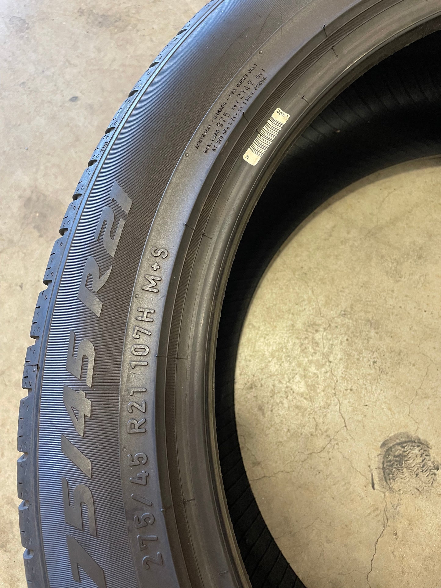 SET OF 4 275/45R21 Pirelli Scorpion Zero 107 H SL - Used Tires