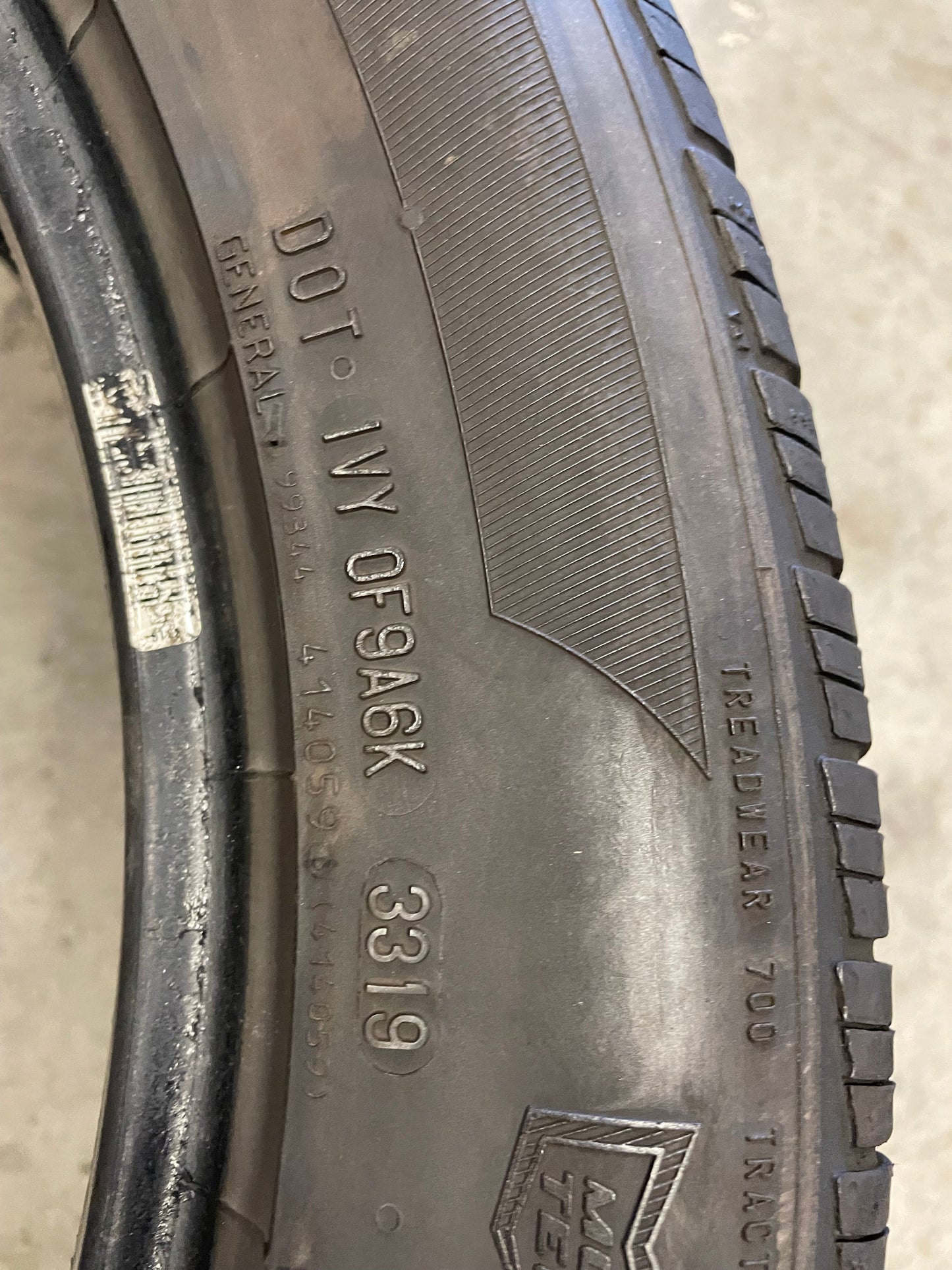 SINGLE 245/50R20 General Altimax RT 43 105 H XL - Premium Used Tires