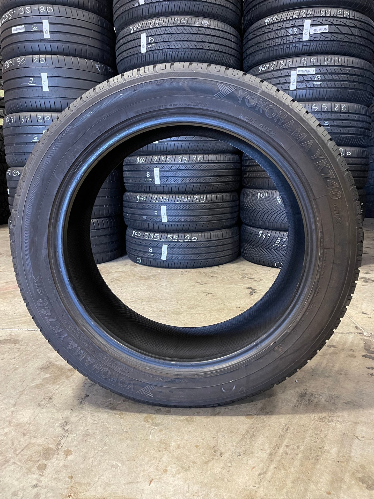 SINGLE 245/50R20 Yokohama YK740 GTX 102 H SL - Premium Used Tires
