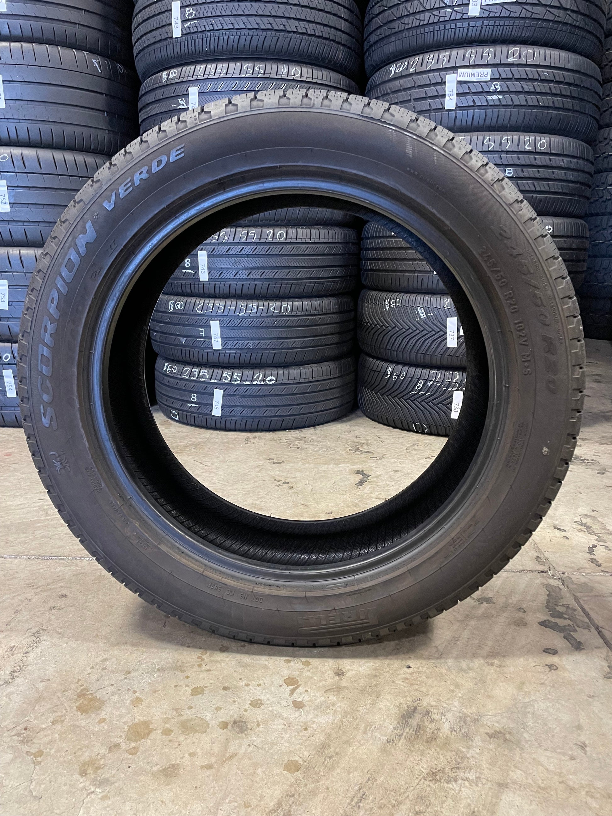 SINGLE 245/50R20 Pirelli Scorpion Verde All-Season Plus 102 V SL - Premium Used Tires