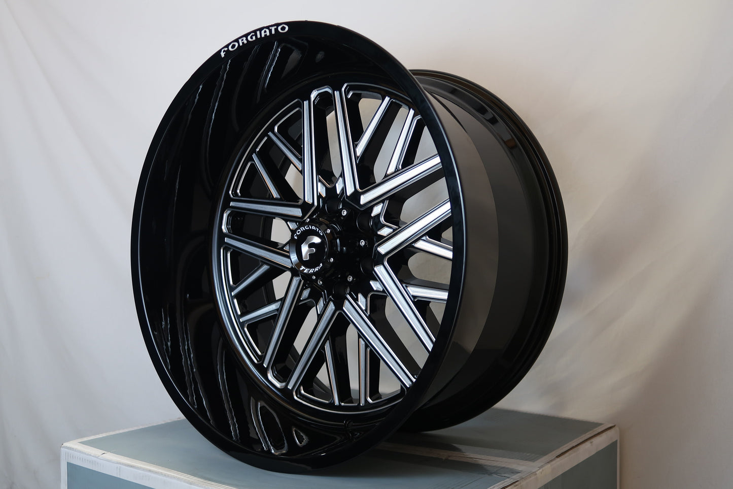 FORGIATO FLOW TERRA 003 24x14 -76 6x5.5 (6x139.7) GLOSS BLACK MILLED - Chevy