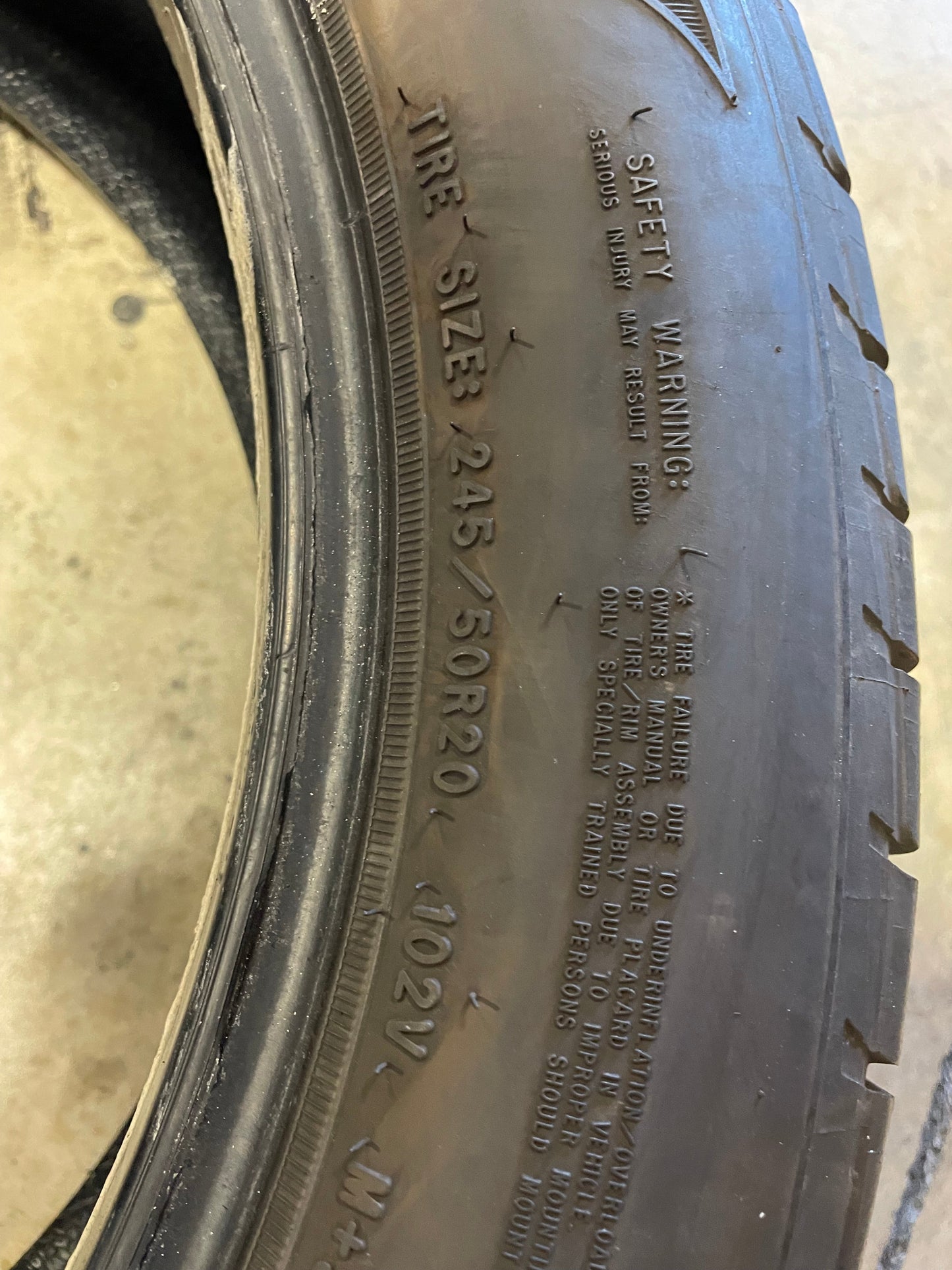 SINGLE 245/50R20 Goodyear Assurance Max Life 102 SL - Premium Used Tires