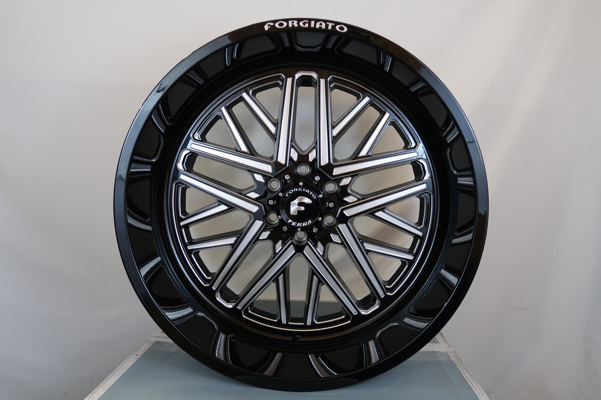 FORGIATO FLOW TERRA 003 24x14 -76 6x5.5 (6x139.7) GLOSS BLACK MILLED - Chevy
