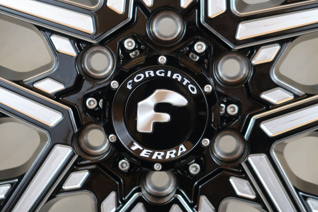 FORGIATO FLOW TERRA 003 24x14 -76 6x5.5 (6x139.7) GLOSS BLACK MILLED - Chevy