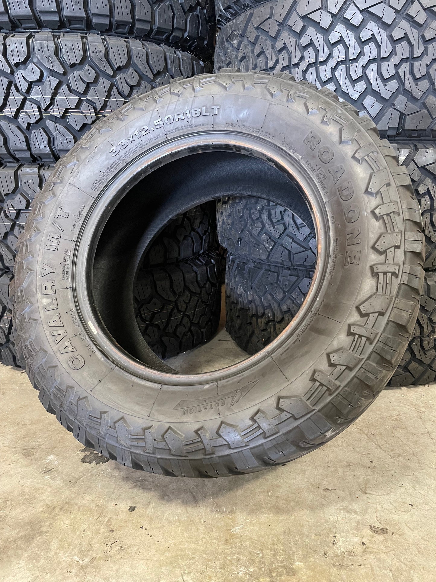 SINGLE 33x12.50R18 Roadone Cavalry MT 118Q E - Used Tires