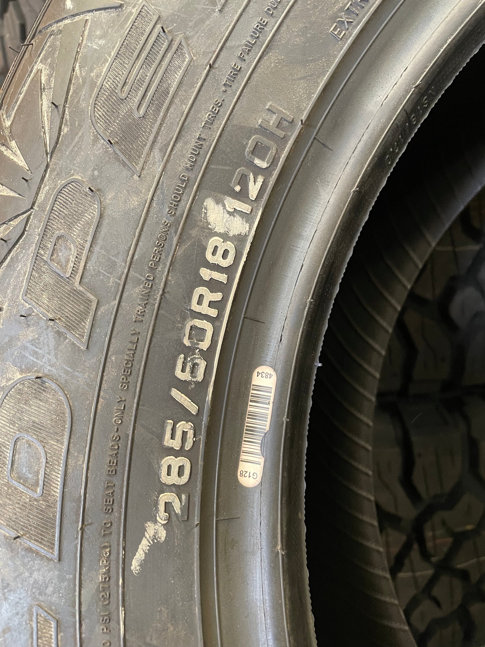 SINGLE 285/60R18 Falken Wild Peak A/T 120 H XL - Used Tires