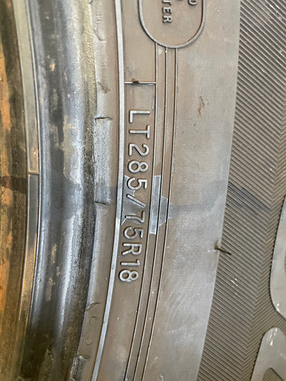 SINGLE 285/75R18 MasterCraft Courser ATX 129/126 S E - Used Tires