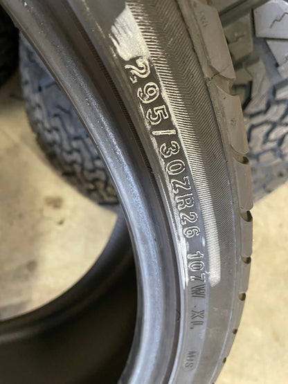 SINGLE 295/30R26 Zenna Argus-UHP 107 W XL - Used Tires