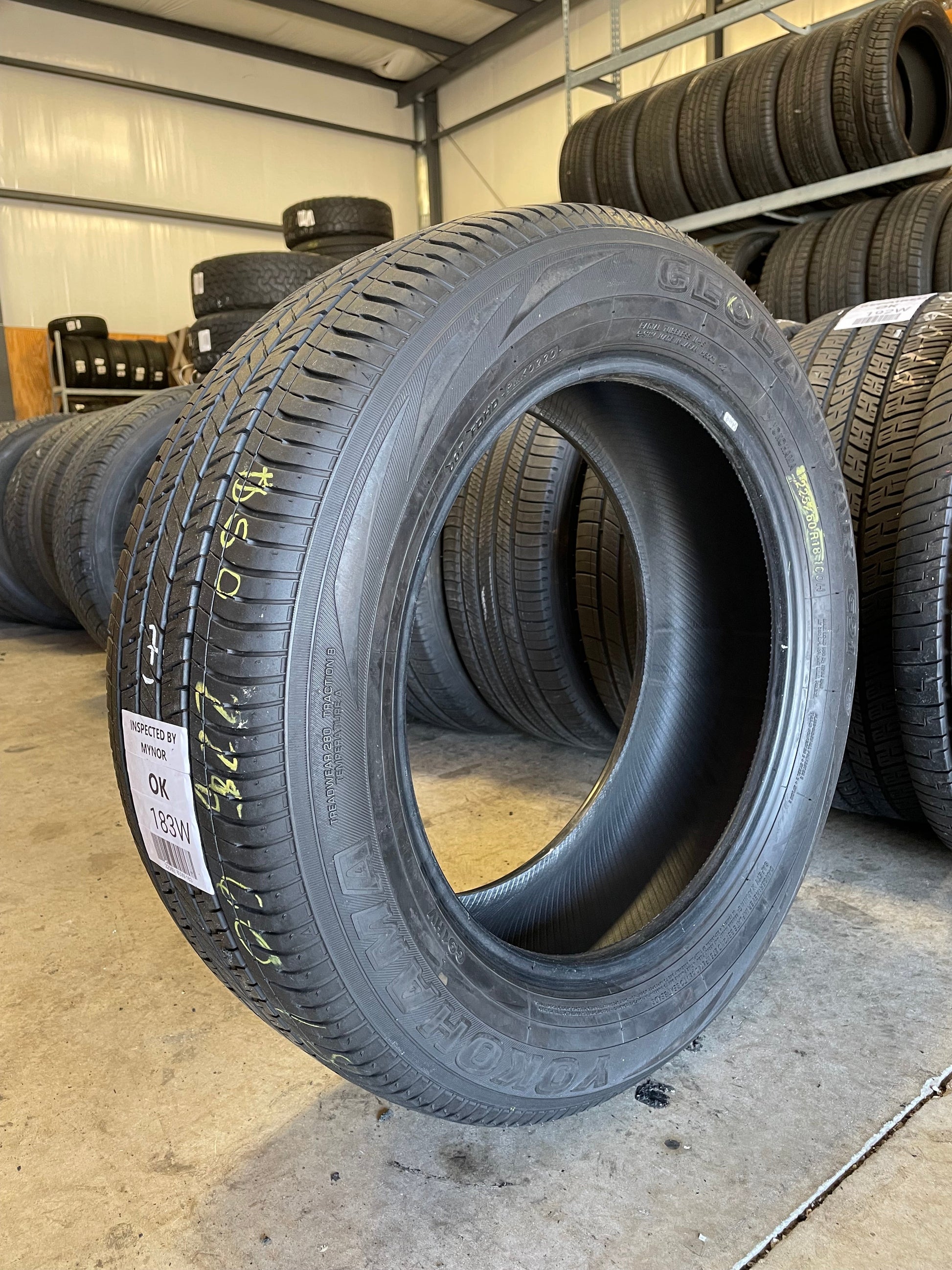 SET OF 4 225/60R18 Yokohama Geolandar G91 100 H SL - Used Tires