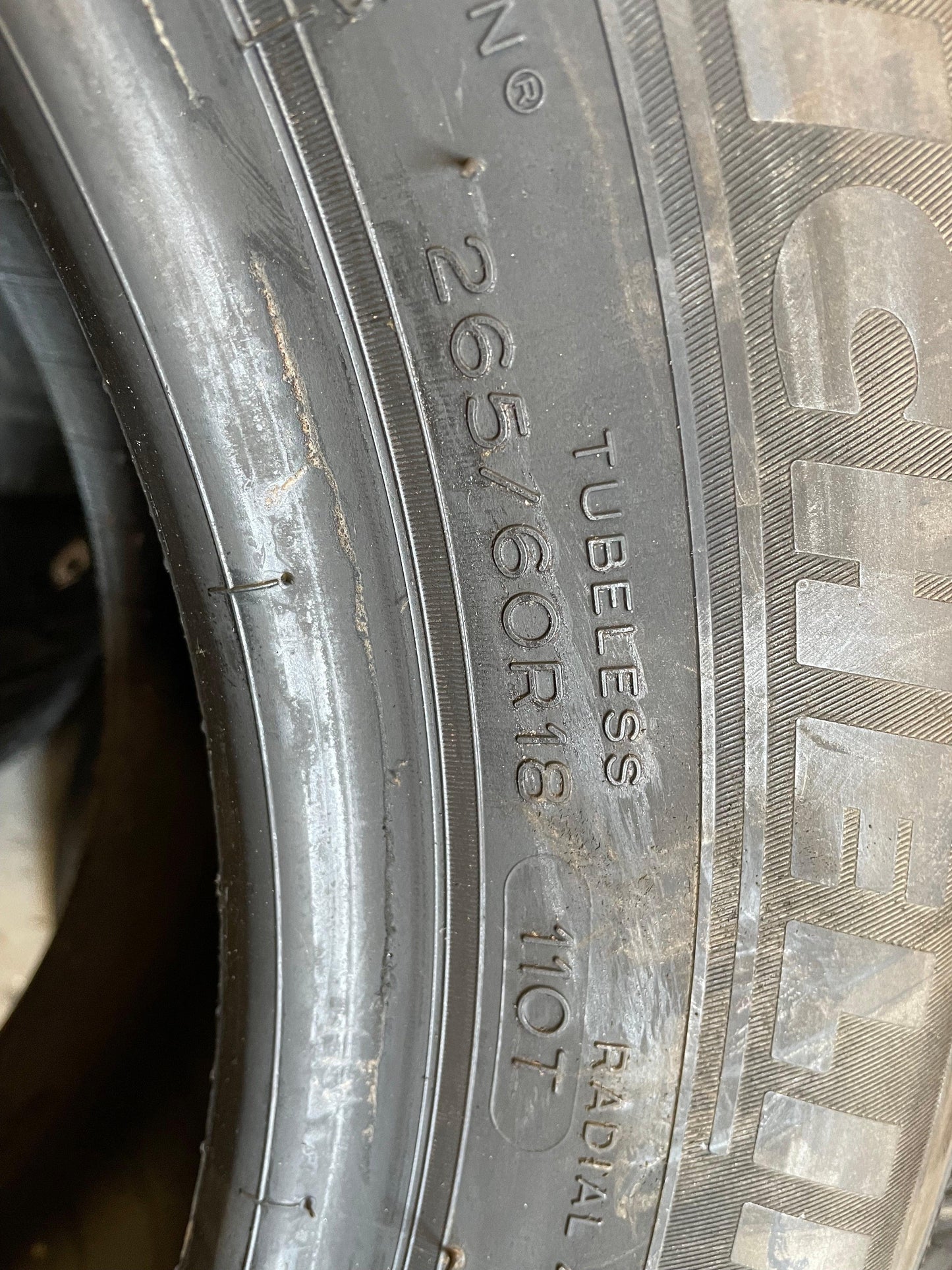 SET OF 2 265/60R18 Michelin Defender LTX M/S 110T XL - Used Tires