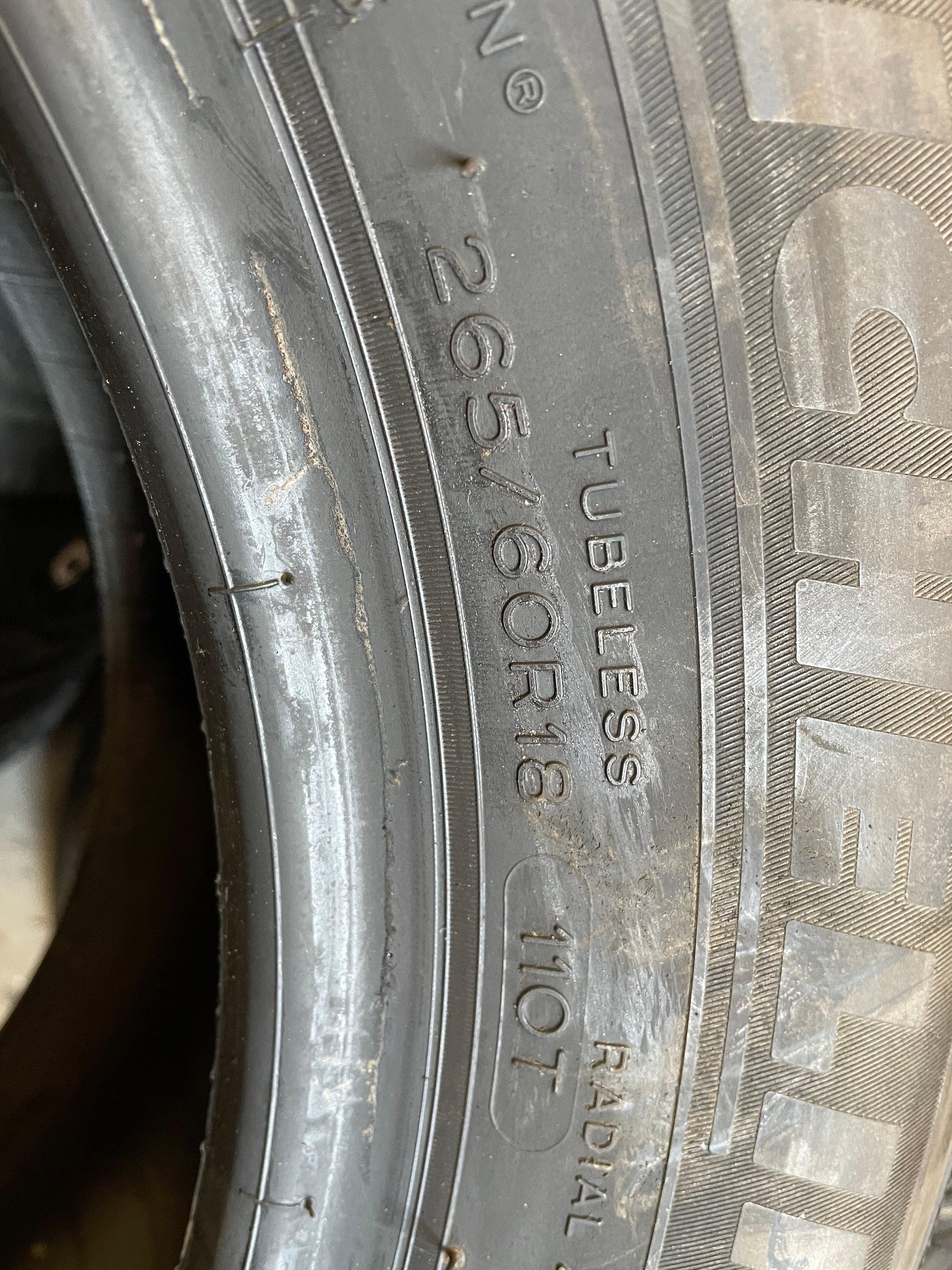 SET OF 2 265/60R18 Michelin Defender LTX M/S 110T XL - Used Tires