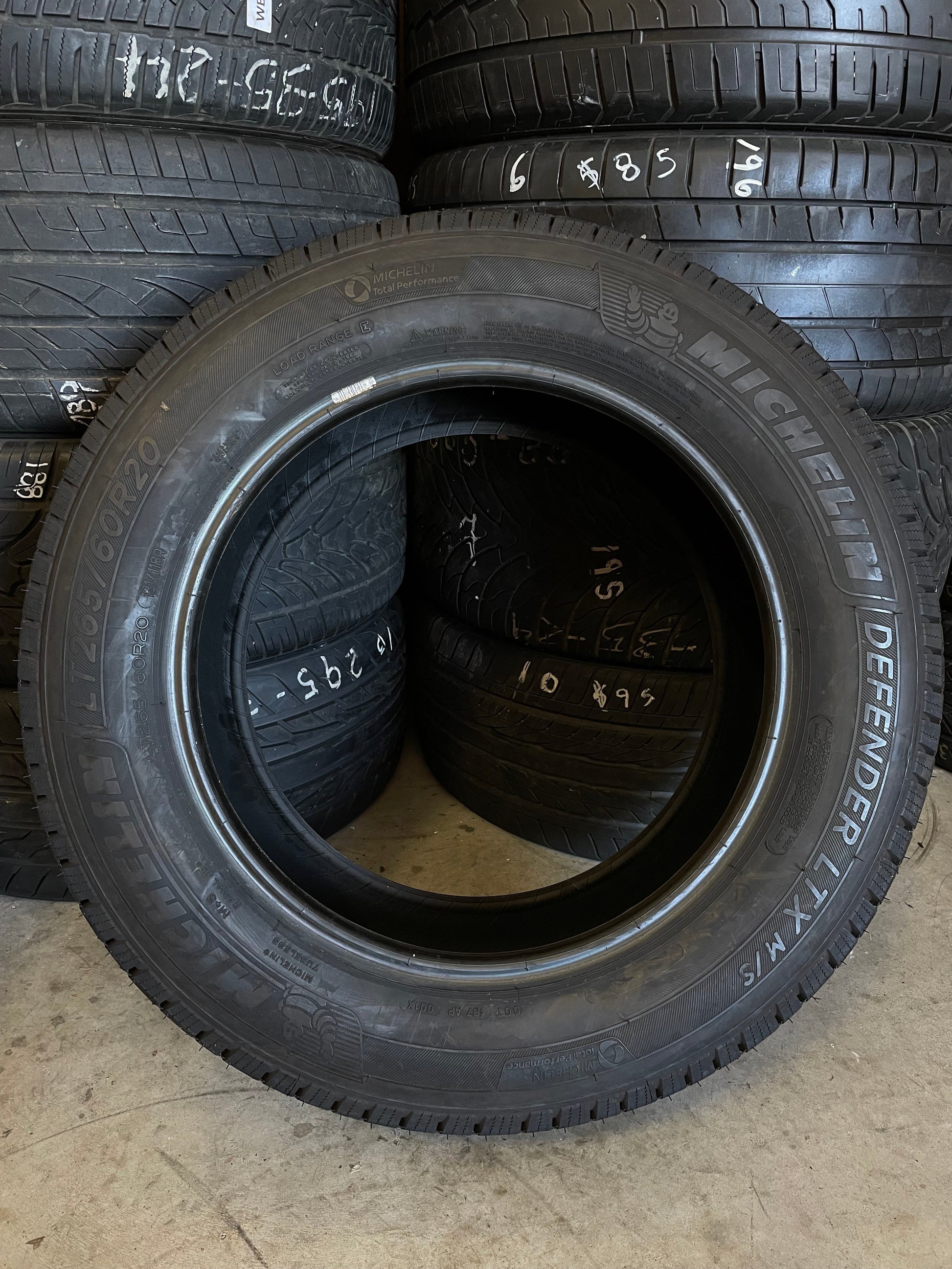 SET OF 2 265/60R20 Michelin Defender LTX M/S 121/118R XL - Used Tires