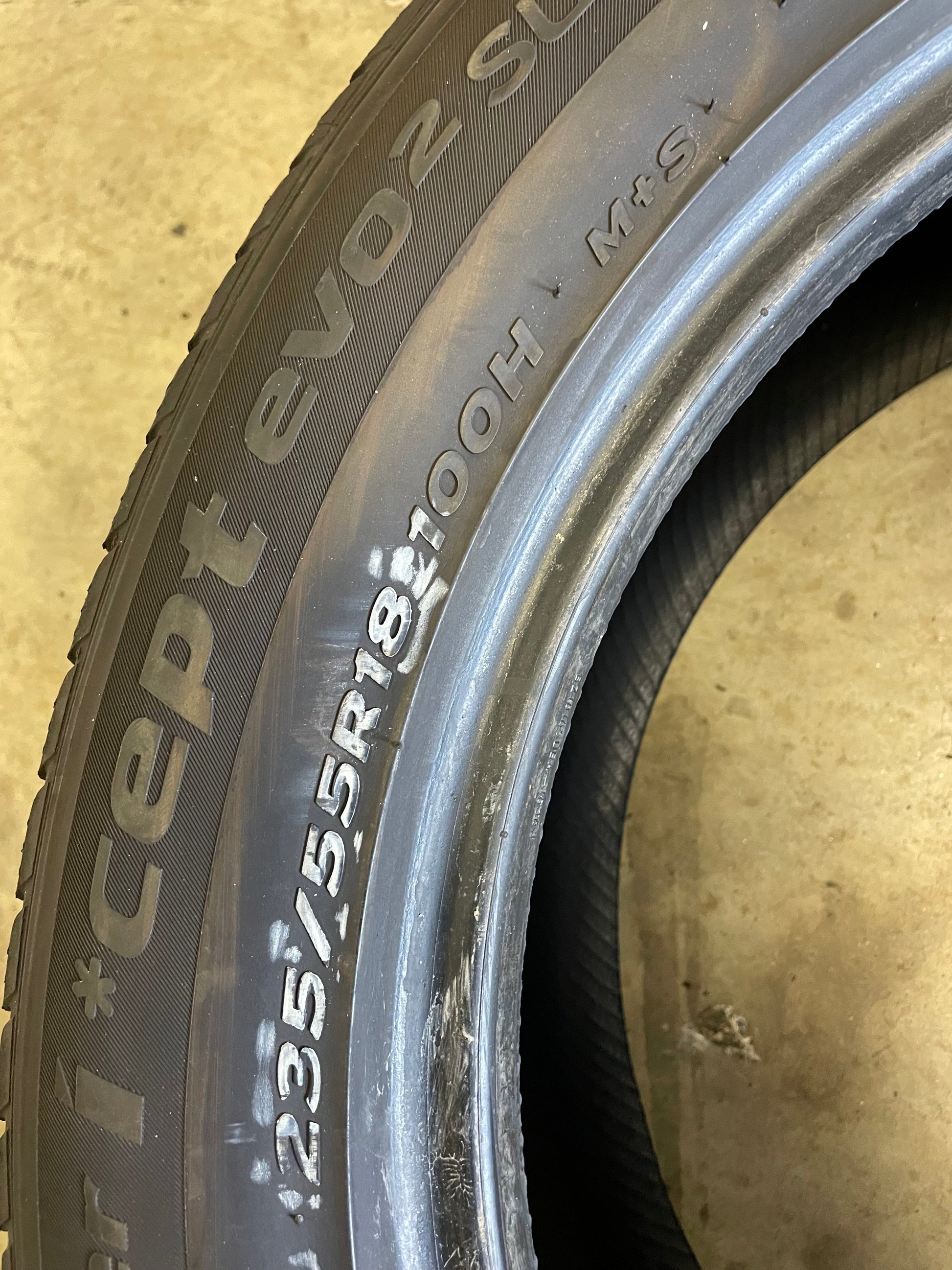 SINGLE 235/55R18 Hankook Winter I*Cept Evo2suv 100 H SL - Used Tires