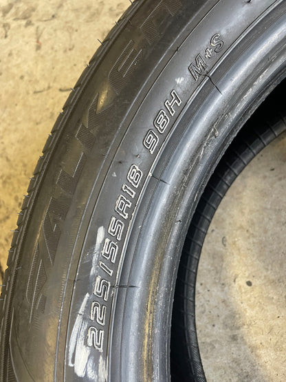 SET OF 2 225/55R18 Falken Ziex ZE001 A/S 98 H SL - Used Tires